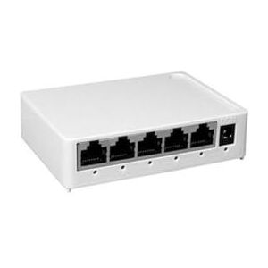 Ethernet-switch met 5 poorten, 10/100/1000 Mbit/s, ideaal voor het verbeteren van de verbinding in lokale netwerken en voor het verhogen van de gegevensoverdrachtssnelheid.