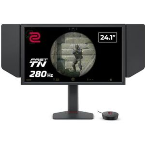 BenQ ZOWIE XL2540X+ 24.1 280 Hz gamingmonitor voor e-sport, 1080p, nieuwe Fast TN, XL Setting to Share, hoogteverstelbaarheid door industriekwaliteit lagerdesign, S-Switch, beschermkap