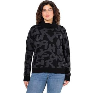 Ulla Popken - Trui - Grijs / Zwart - Col