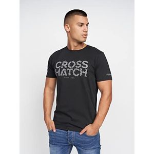 Crosshatch Heren CALEMOORE T-shirt, Zwart, Medium, Zwart, M