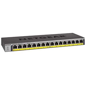 NETGEAR GS116LP Unmanaged Gigabit Ethernet (10/100/1000) Power over Ethernet (PoE) Zwart