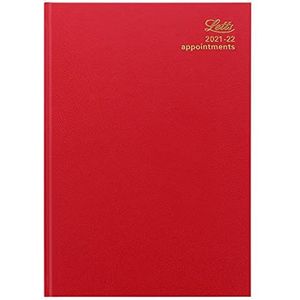 Letts Standard A4 academische 2021-2022 dag naar een pagina met afspraken dagboek - rood