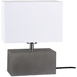 Homemania Bureaulamp Shade-vorm – bureau, nachtkastje – grijs, wit, cement, stof 28 x 12 x 22 cm