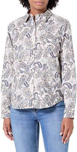 Regular fit overhemdblouse met all-over paisleyprint, model 'Voile'