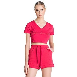 Gianni Kavanagh Pink Chromatica Cropped T-shirt voor dames, Roze, S