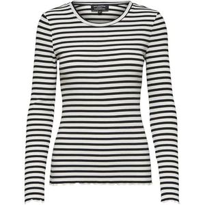 SELECTED FEMME Gestreept shirt met lange mouwen voor dames, zwart/wit, XL