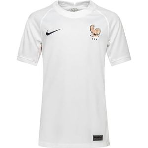 Nike FFF YDri-Fit Stad tricot met mouwen, voor buiten, wit/roze glas/zwart blauw, XS uniseks kinderen