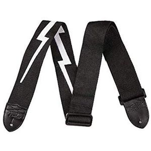 Fender® »NYLON LIGHTNING BOLT STRAP« Nylon gitaarriem met flitsmotief - 5cm breedte - kleur: zwart