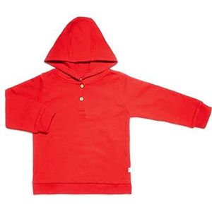 Leela Cotton Baby kinderen capuchonshirt pullover biologisch katoen capuchontrui 2024, steenrood, 80