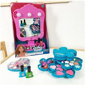 FASHION MAQUILLAGE - Verlichte spiegel en make-up - Make-up accessoires - 258010 - Roze - Plastic - Kinderspel - Gevoelige huid - Getest door een Frans laboratorium - Vanaf 5 jaar