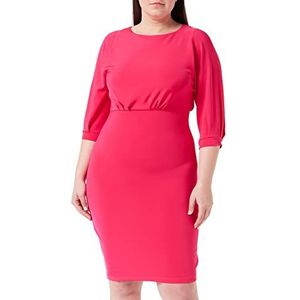 Pinko Alda Jurk van neopreen, vloeiend, casual, voor dames, P87_Fuchsia, 42 NL