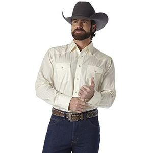 Wrangler Sport Western overhemd met lange mouwen en knoopopdruk met twee zakken, sportshirt met lange mouwen en een druk op de knop, met twee zakken voor heren, Heldere bruining, L
