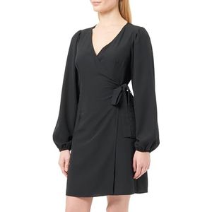 Visarah L/S Wrap Dress/B, zwart, 40