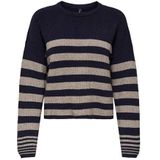 ONLY Dames Onlkatia Ls Rib Stripe O-Neck Cc KNT, night sky, M