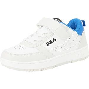 Fila Rega Velcro Sneakers voor kinderen, uniseks, wit, Prime Blauw, 34 EU Ancho