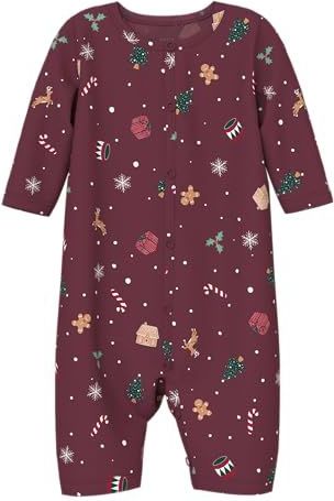 NAME IT nbnvismas ls nachtkleding, bordeaux, 56