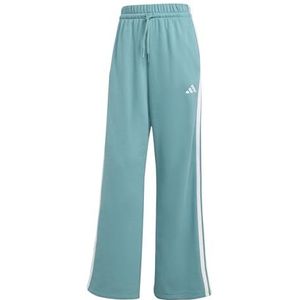 adidas Dames ESSENTIALS 3-STRIPES OPEN HEM FRENCH TERRY PANTS, powder teal/white, XXS