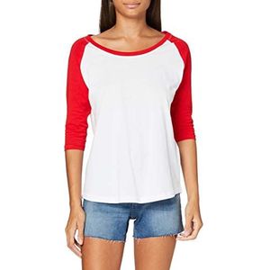 Build Your Brand Dames T-Shirt Ladies 3/4 Contrast Raglan Tee Vrouwen Top verkrijgbaar in vele kleuren, maten XS - 5XL