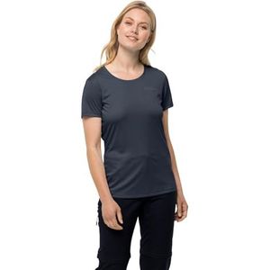 Jack Wolfskin Dames Tech T W T-shirt met korte mouwen, Nachtblauw, L, Nacht Blauw, L