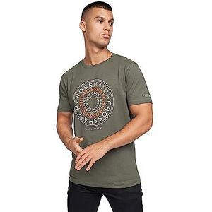 Crosshatch Heren CHELBURY T-shirt, DEEP Olive, Large, Diepe olijf, L