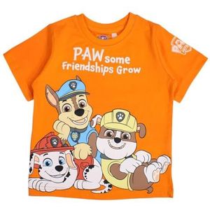 Disney T-shirt met korte mouwen voor jongens, Paw Patrol, uniseks, kinderen, Oranje, 24 Maanden