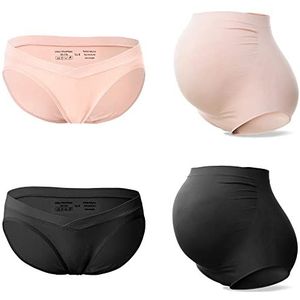 SUNNYBUY Zwangerschapsondergoed met hoge taille voor dames, naadloos, zacht hipster slipje over bult, XXL