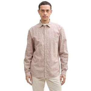 TOM TAILOR heren overhemd, 37203 - Mocha Brown Chambray, XXL