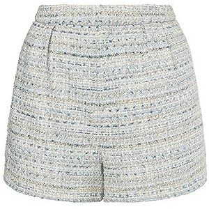 NAEMI Dames Bouclé Shorts 19429034-NA01, lichtblauw meerkleurig, S, lichtblauw, meerkleurig, S