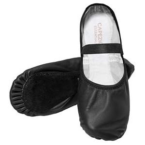 Capezio Luna balletschoenen voor dames, plat, zwart, maat 36 EU, Zwart, 41 EU