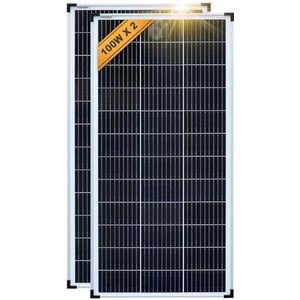 enjoysolar® Mono 100W 12V monokristallijn zonnepaneel 100 watt ideaal voor camper, tuinhuisjes, boot (dubbele verpakking)