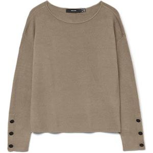 Vero Moda - Trui - Beige - 50% Viscose - Lange Mouw