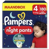 Pampers Baby-Dry Night Pants Maat 4, 180 Luierbroekjes, 9kg - 15kg, Pampers Night Pants bieden de hele nacht extra bescherming