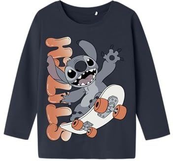 NAME IT Nmmadri Stitch Ls Nreg Top Box Wdi, tradewinds, 92