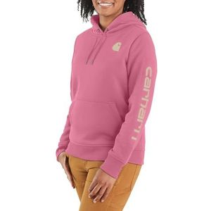 Carhartt Dames hoodie Logo Sleeve Graphic sweatshirt, kleur: Woodrose, maat: L, Woorose, L