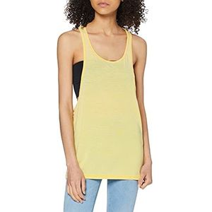 Urban Classics Dames Sport T-Shirt Ladies Loose Burnout Tanktop, geel (00252), XS