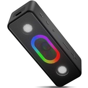 Ortizan Draagbare draadloze luidspreker, luidsprekers draadloze bluetooth 5.3 met 15W output, 24-uurs speeltijd, AUX-ingang, 3D stereo hifi-bas, IPX6 waterdicht, draadloze stereokoppeling voor thuis