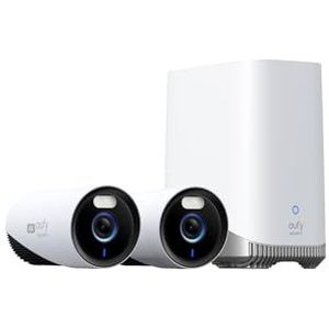 eufy Security eufyCam E330 (Professional), 2 camera’s, 4K-camerasysteem voor buiten, 24/7 opnemen, wifi-NVR, AI-gezichtsherkenning, 10CH, lokale opslag, geen maandelijkse kosten