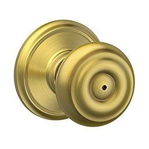 SCHLAGE F40 GEO 608 Georgische knop bed en bad, satijn messing