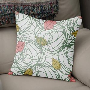 Bonamaison Decoratieve kussenhoes willekeurig patroon, gooien kussenhoezen, home decoratieve kussenslopen voor woonkamer, bank, slaapkamer, grootte: 43x43 cm - ontworpen en vervaardigd in Turkije