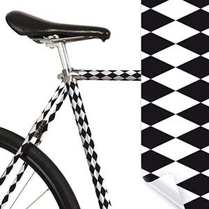 MOOXIBIKE Unisex – volwassenen fietsfolie met patroon voor racefiets, zwart, 1 x 150 x 13 cm