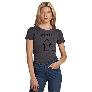 G-STAR RAW Dames Front Logo Cropped Slim T-Shirt Tops, grijs (Raven D20458-c812-976), XXS