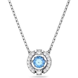 Swarovski Sparkling Dance ketting, Ronde slijpvorm, Blauw, Rodium toplaag