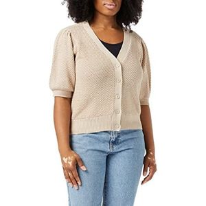 Peppercorn Destina Puff Halve Mouw Gebreid Vest | Beige Vesten Voor Vrouwen UK | Lente Dames Vest | Maat XL