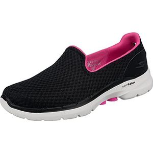 Skechers Go Walk 6-Big Splash Sneaker voor dames, Zwart Hot Roze, 41 EU