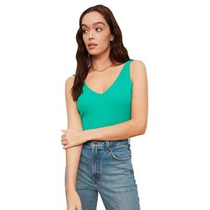 TRENDYOL Gebreide damesblouse, groen, XS