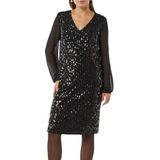 Jurk - Chiffon - Galajurk - V-hals - Pailletten