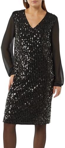 Jurk - Chiffon - Galajurk - V-hals - Pailletten