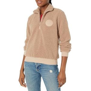 Emporio Armani Trui voor dames, fuzzy fleece sweatshirt, Hazel Brown, L