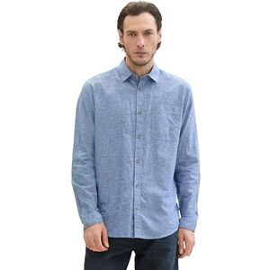 TOM TAILOR Herenhemd, 34922 - Leasure Blue Chambray, XXL