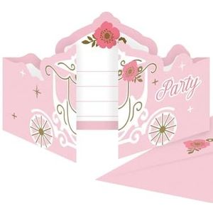 Amscan 9906321 - Prinses voor een Dag Verjaardagsfeest Uitnodigingen & Enveloppen - 8 Pack